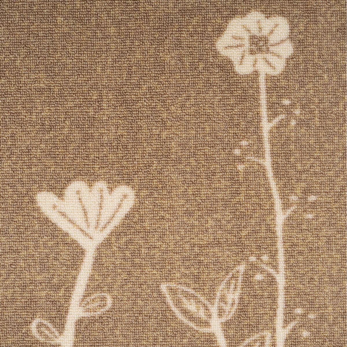 Neutral Beige Floral Non Slip Washable Kitchen Utility Mat - Beige / 80cm – image 5