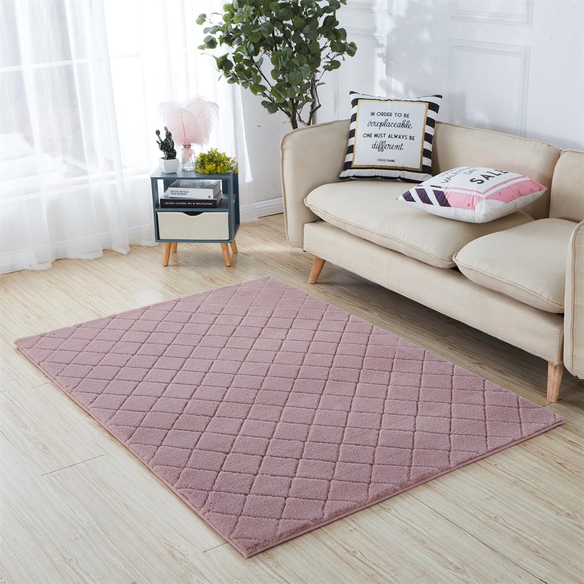 Milly Faux Rabbit Rug - Dusky Pink / 200cm – image 3