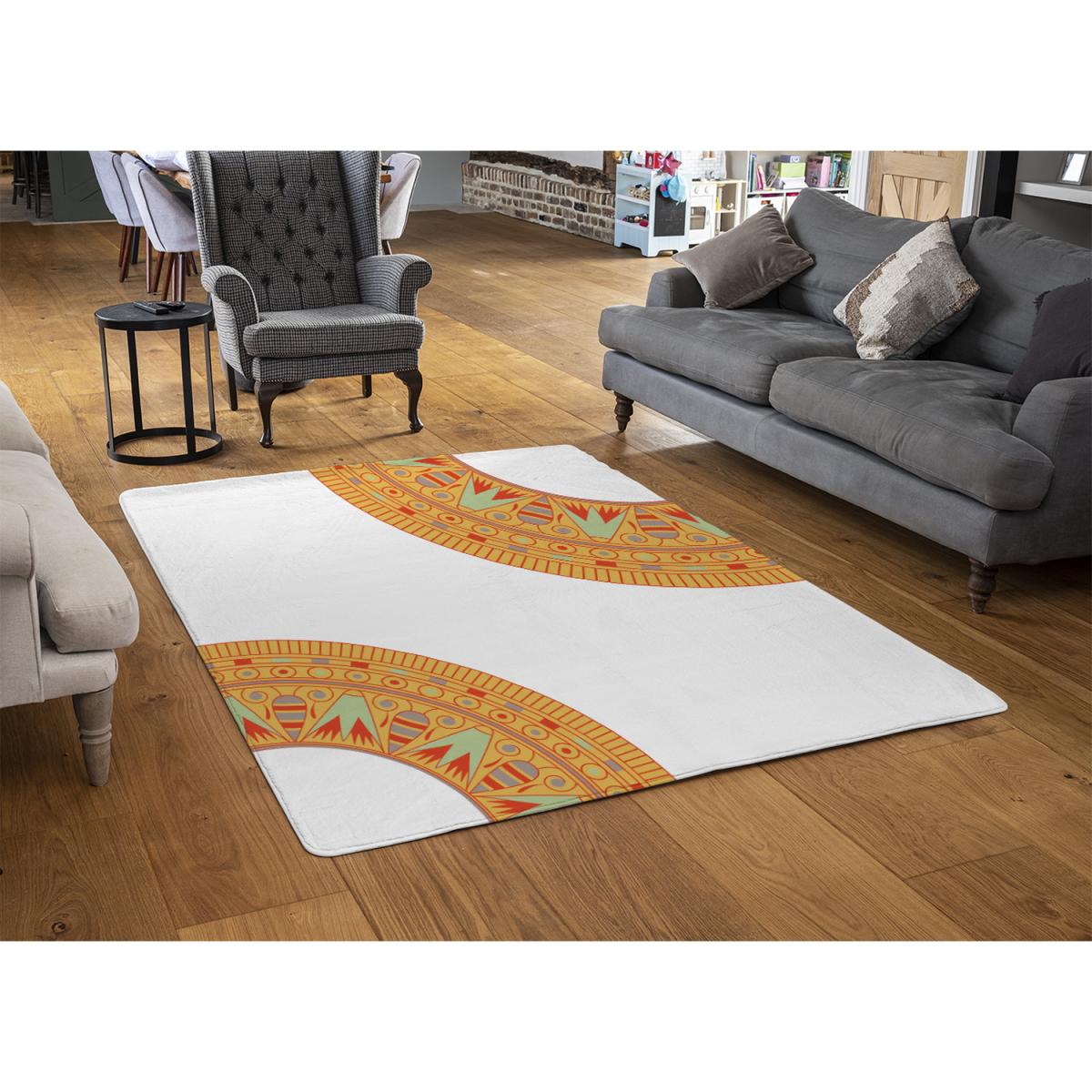 Egyptian Hieroglyphs Rug - Orange / 110cm – image 2
