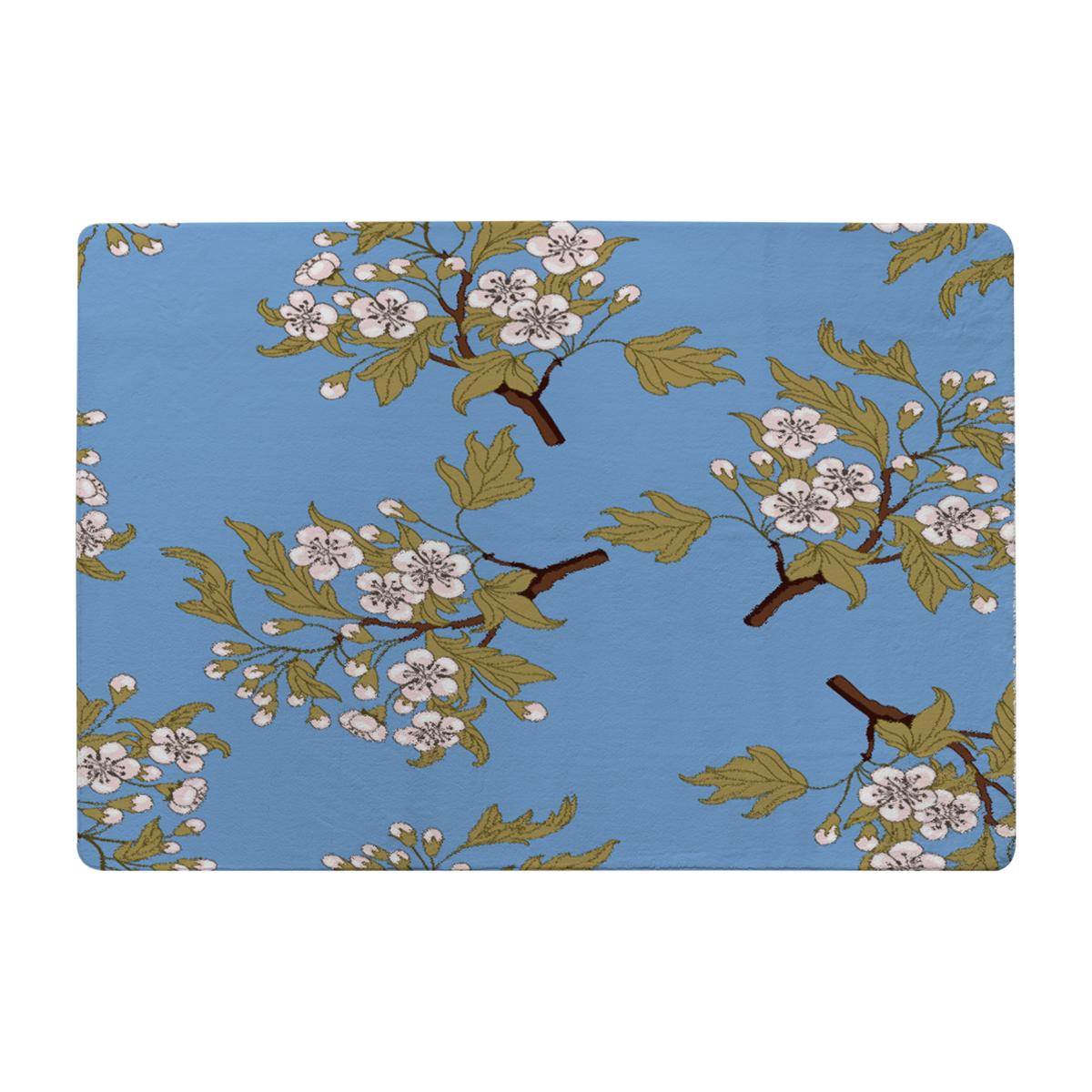 Orchid Branches On Blue Rug - Blue / 110cm – image 1