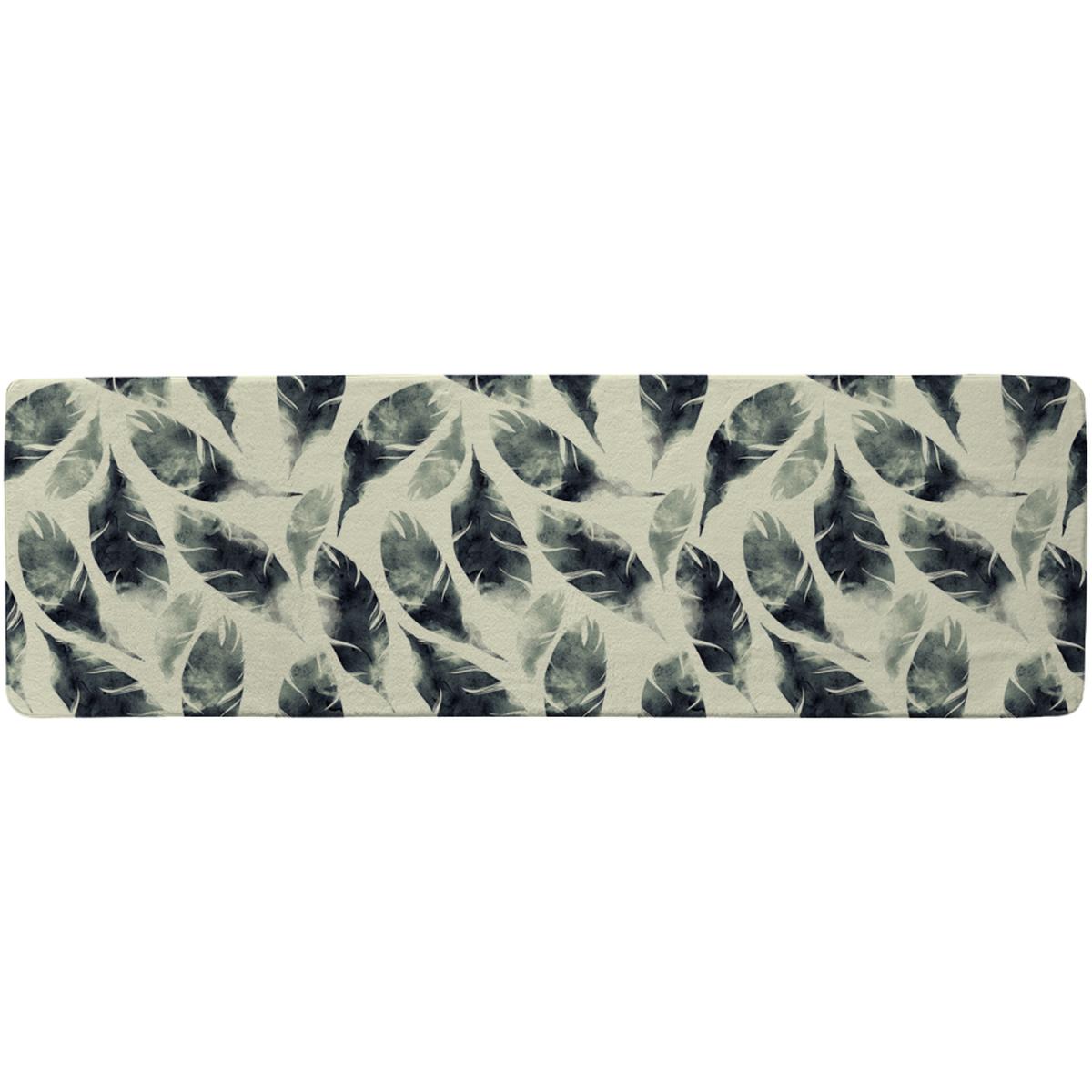 Feathers Fantastic Birds  Seamless Pattern Runner Rug - Green – image 2