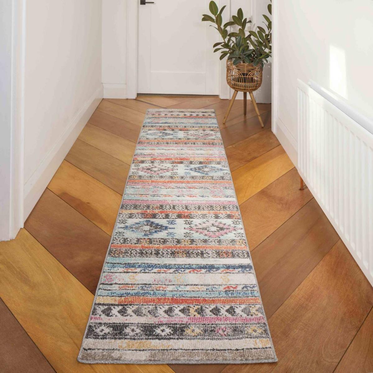 Modern Tribal Geometric Colourful Rug - Lotus - Multicoloured / 3kg / 170cm – image 3