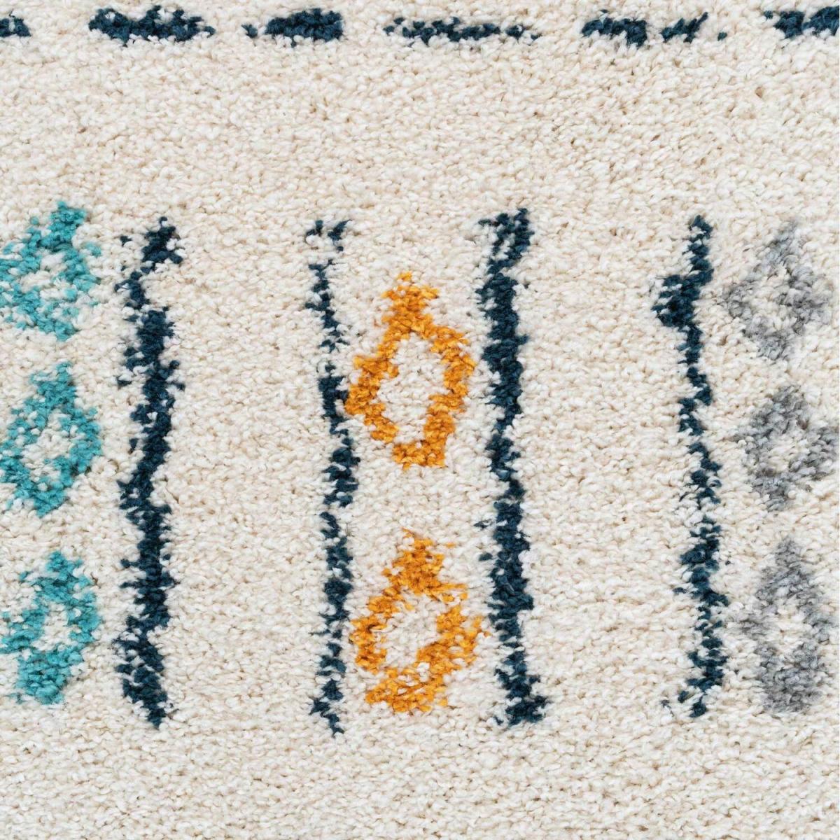 Cream Multicolour Boho Aztec Shaggy Living Area Rug - Multicolour / 170 x 120cm – image 4