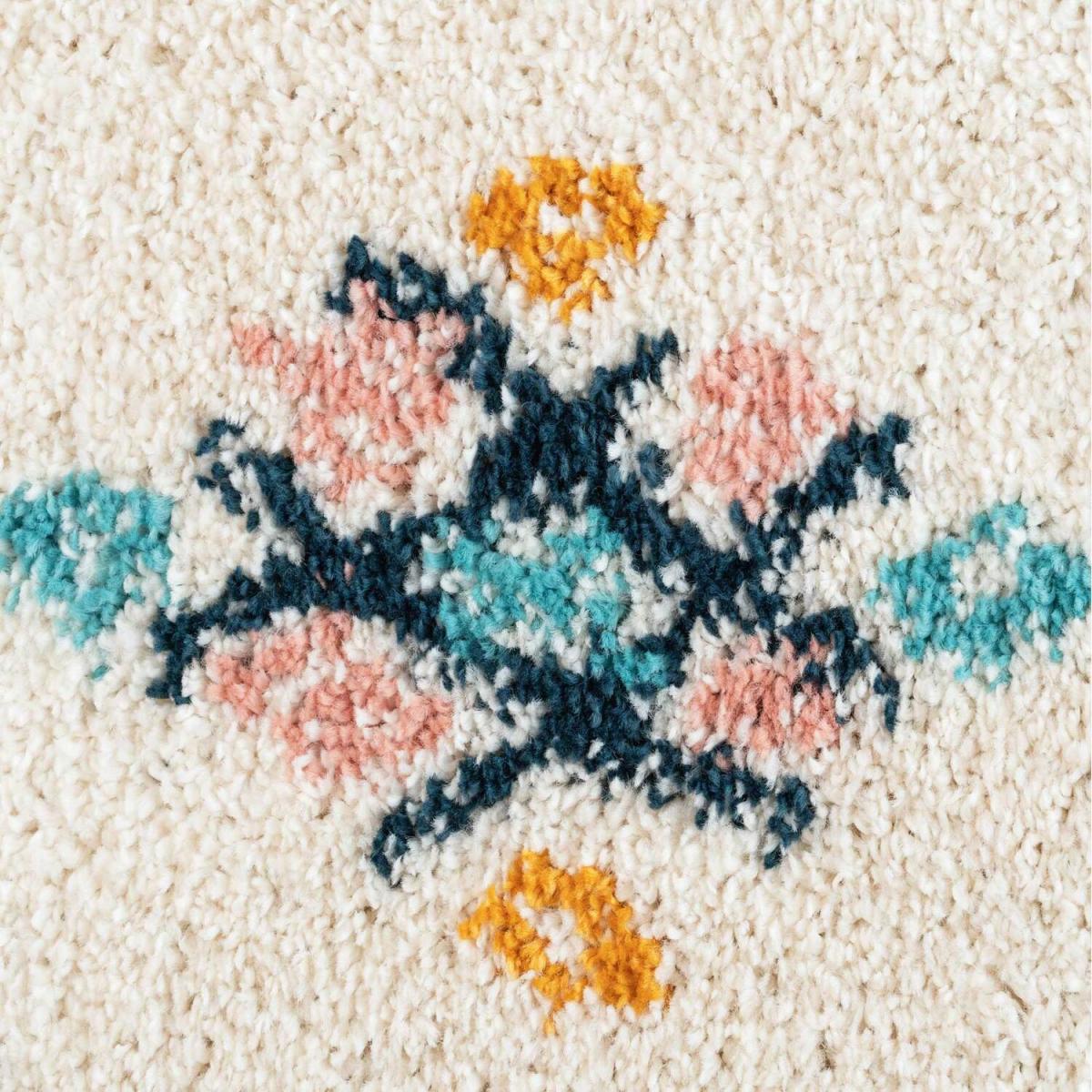 Cream Multicolour Boho Aztec Shaggy Living Area Rug - Multicolour / 170 x 120cm – image 5