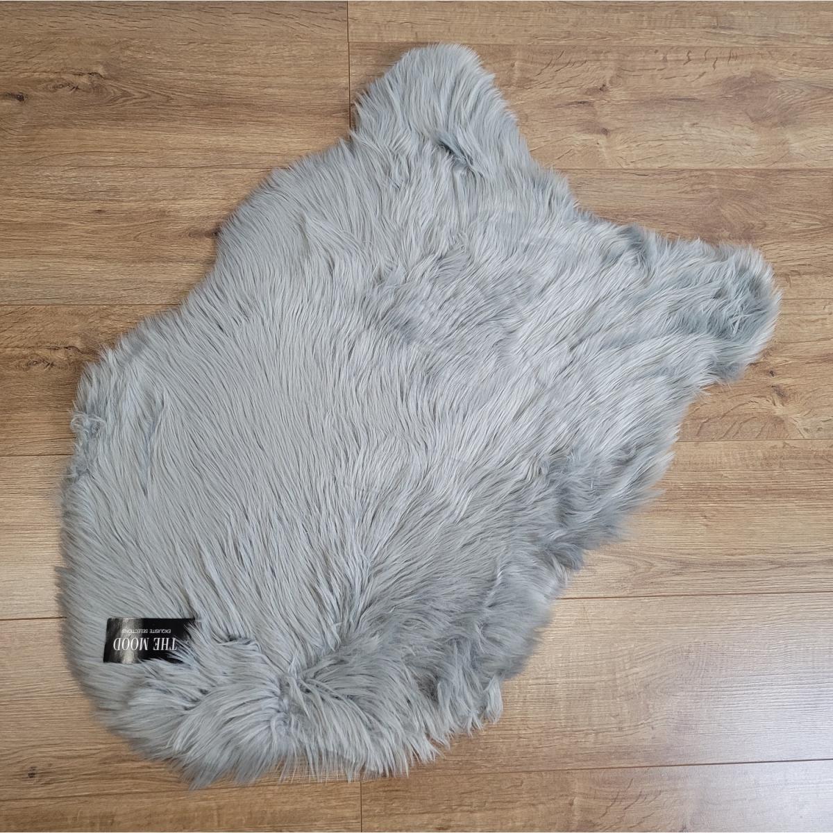 Long Wool Faux Sheepskin Rug - Mushroom – image 6