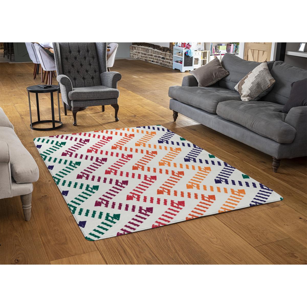 Freehand Horizontal Zigzag And Chevron Stripes Rug - Orange / 230cm – image 2