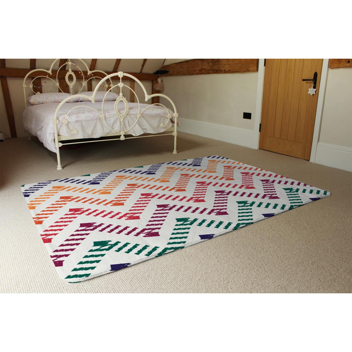 Freehand Horizontal Zigzag And Chevron Stripes Rug - Orange / 230cm – image 3