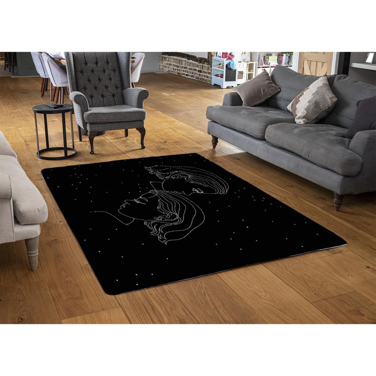 Gemini Zodiac Sign Style Rug - black / 230cm – image 2
