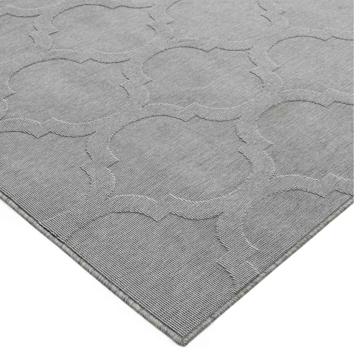 Grey Trellis Washable Indoor Outdoor Antibes Area Rug - Grey / 120 x 170cm – image 4