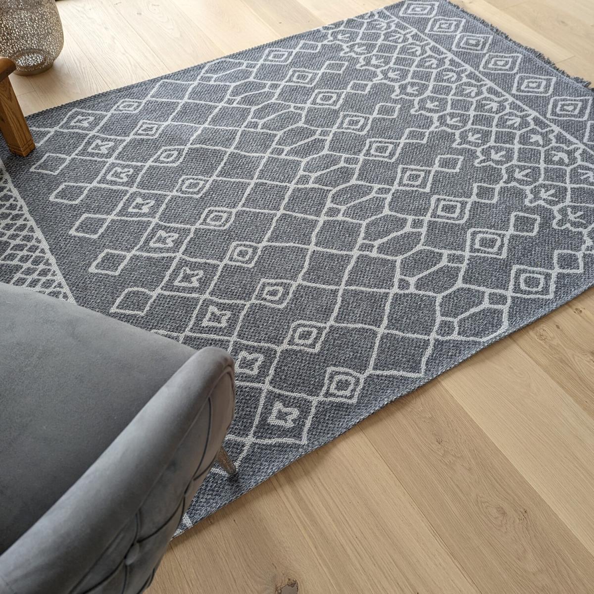 Moroccan Grey Flatweave Indoor Outdoor Rug - Gala - Grey / 160cm – image 5
