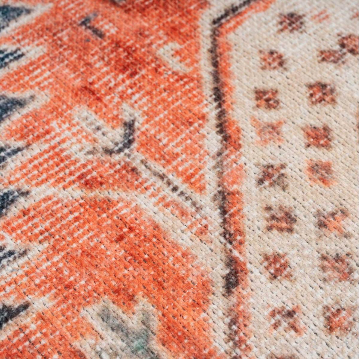Navy Blue Terracotta Distressed Persian Style Non Slip Washable Area Rug - Navy Terracotta / 230 x 160cm – image 3