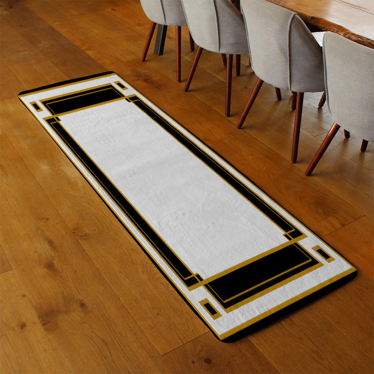 Art Deco Black Gold Runner Rug - Gold – image 3