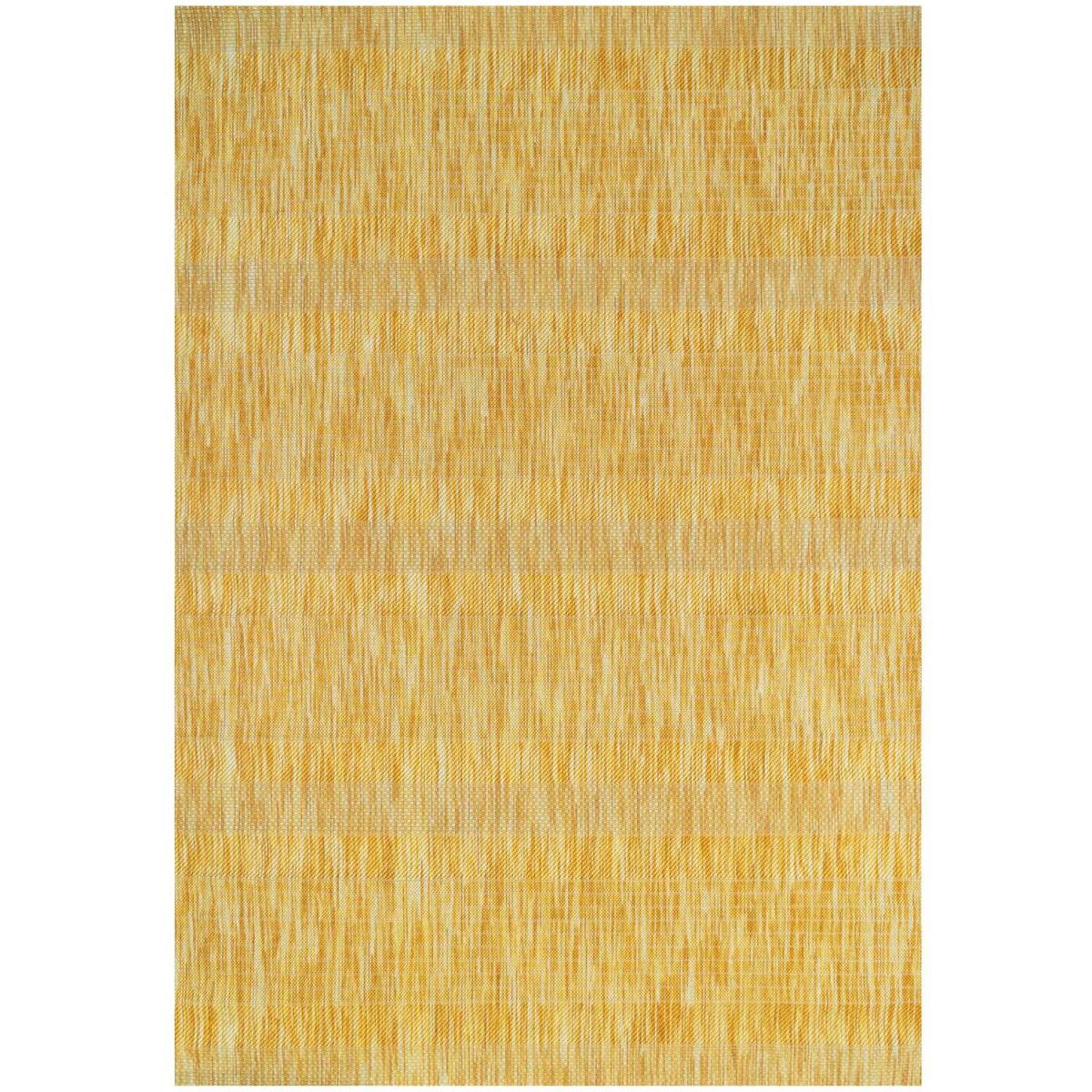 Sunshine Yellow Durable Soft Plastic Mottled Flatweave Indoor Outdoor Area Rug - Yellow / 170 x 120cm – image 4