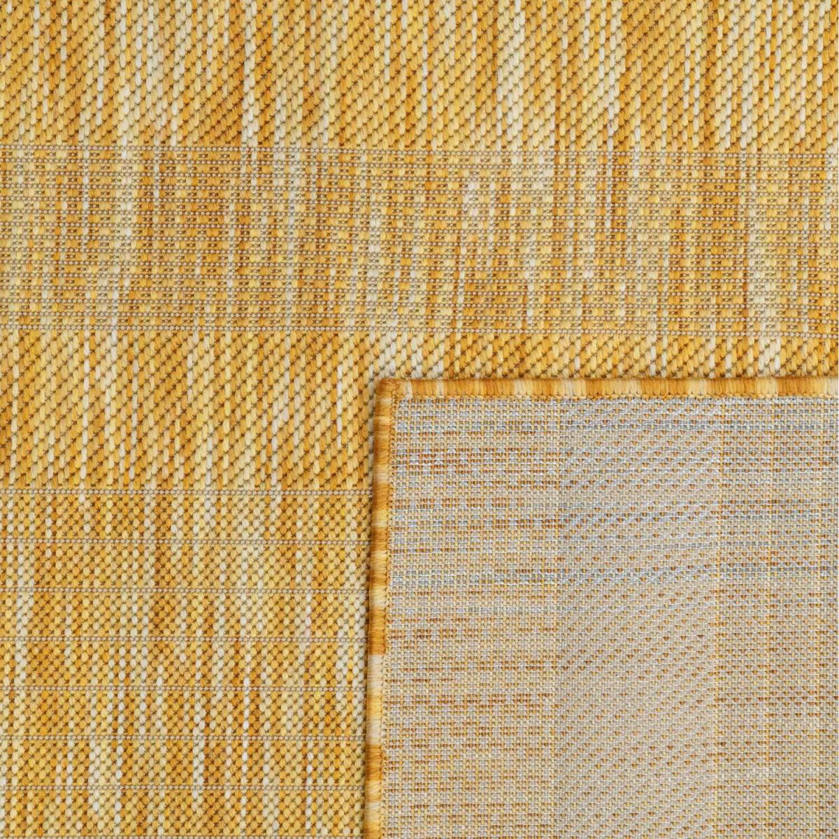 Sunshine Yellow Durable Soft Plastic Mottled Flatweave Indoor Outdoor Area Rug - Yellow / 170 x 120cm – image 6