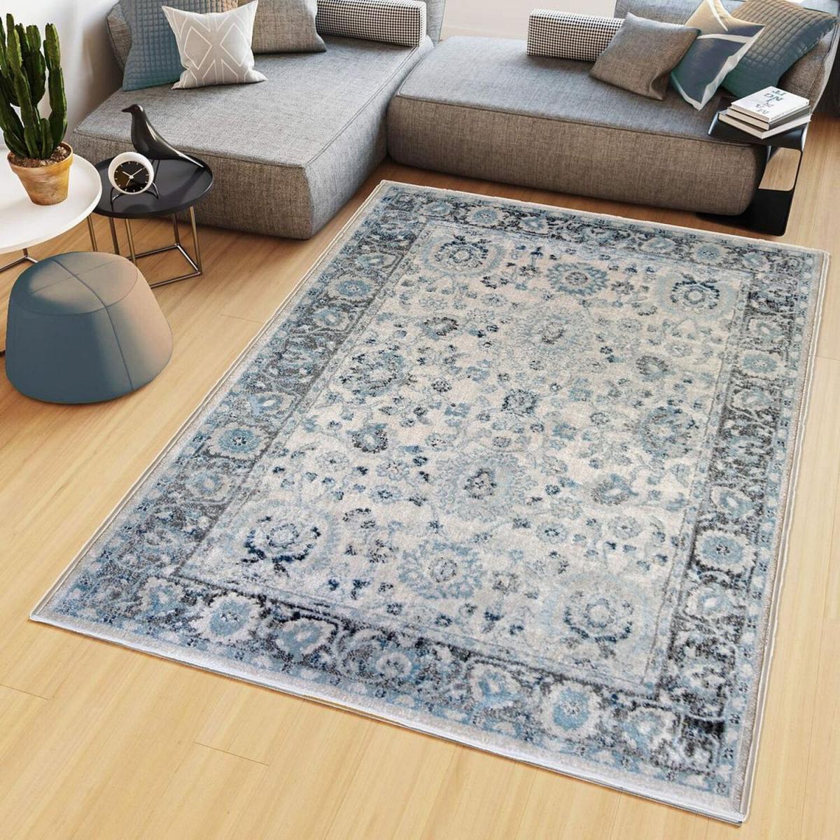 Blue Traditional Living Room Rugs - Tartan - Blue – image 2