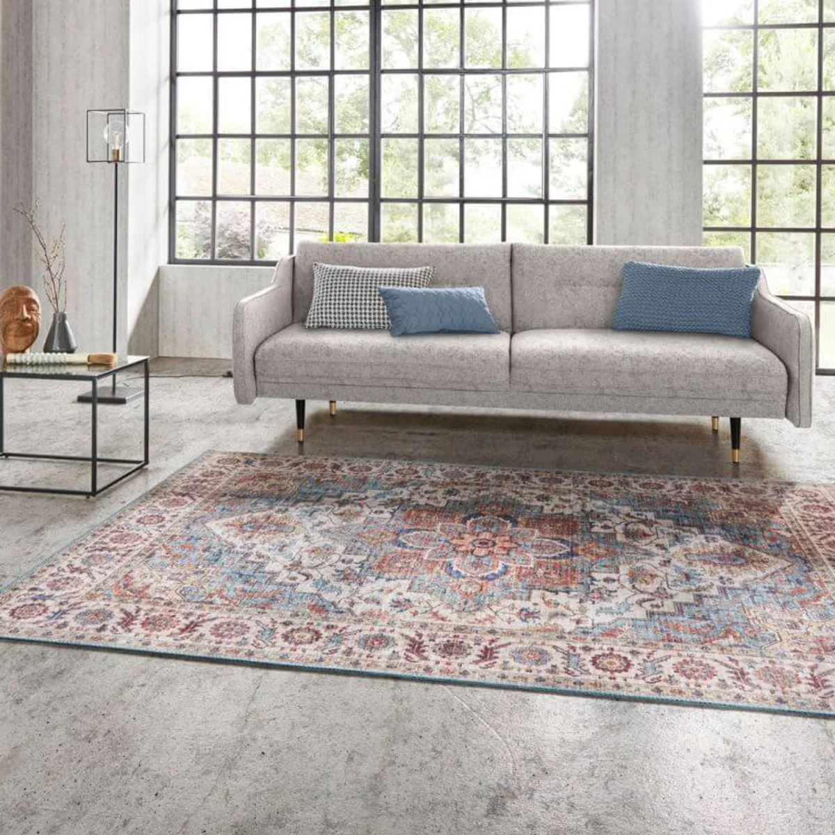 Hanse Home Oriental Anthea Design Polyester Medallion Rug Blue - Blue / 80.0cm / 200.0cm – image 7
