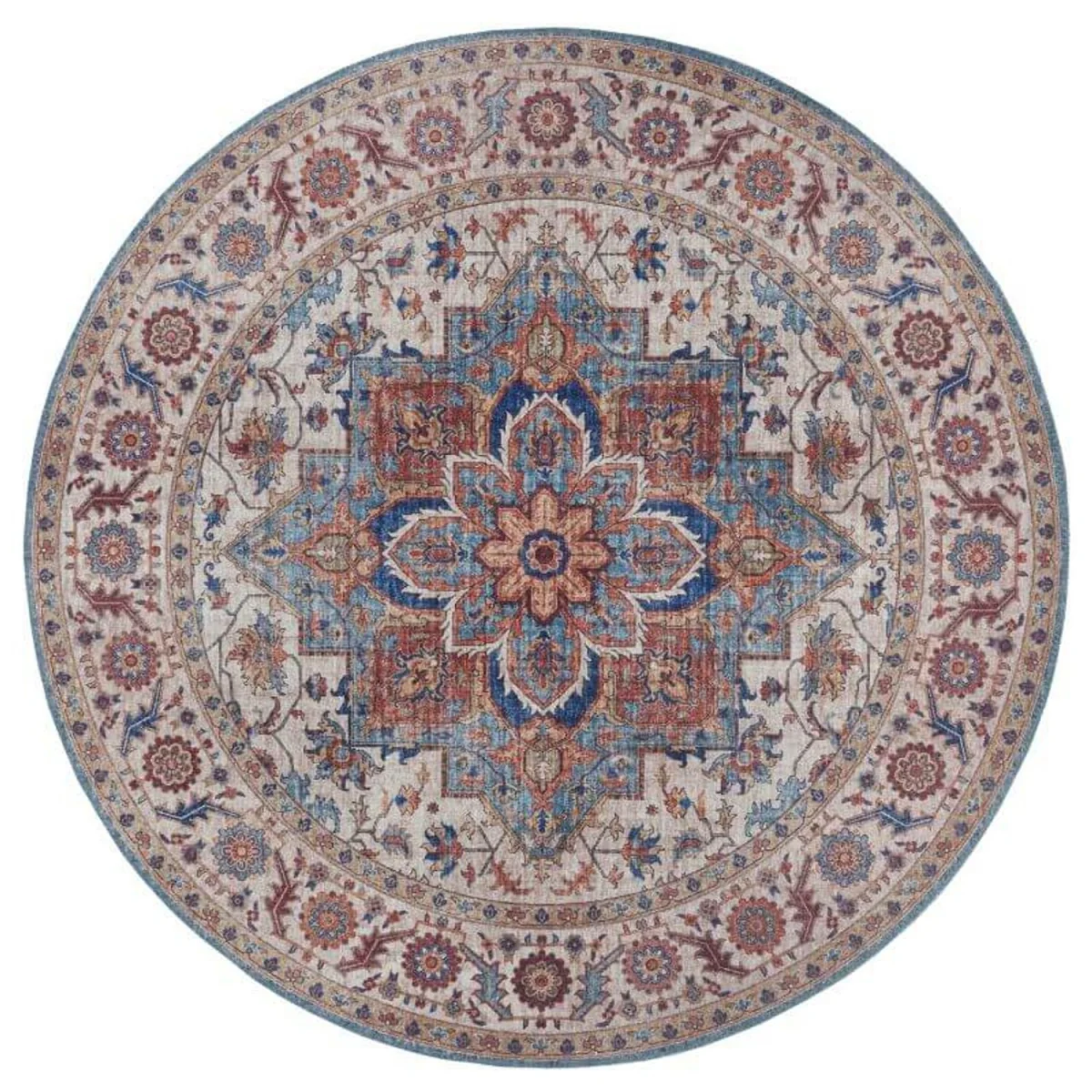 Hanse Home Oriental Anthea Design Polyester Medallion Rug Blue - Blue / 80.0cm / 200.0cm – image 10