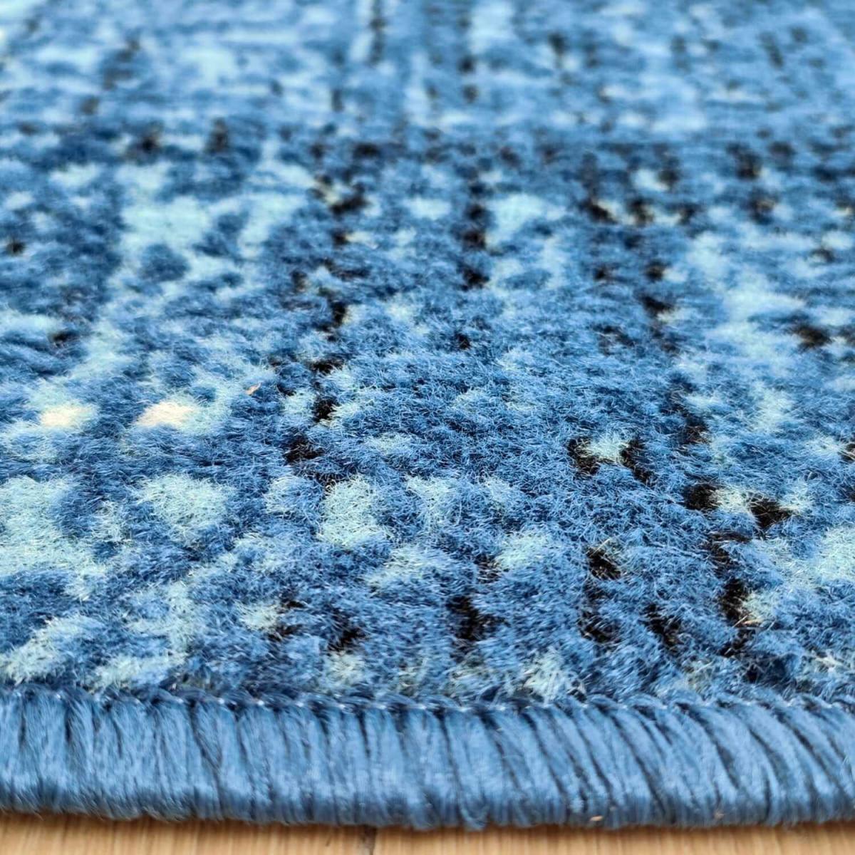 Blue and White Abstract Patchwork Area Rug - Trend - Blue / 7kg – image 2