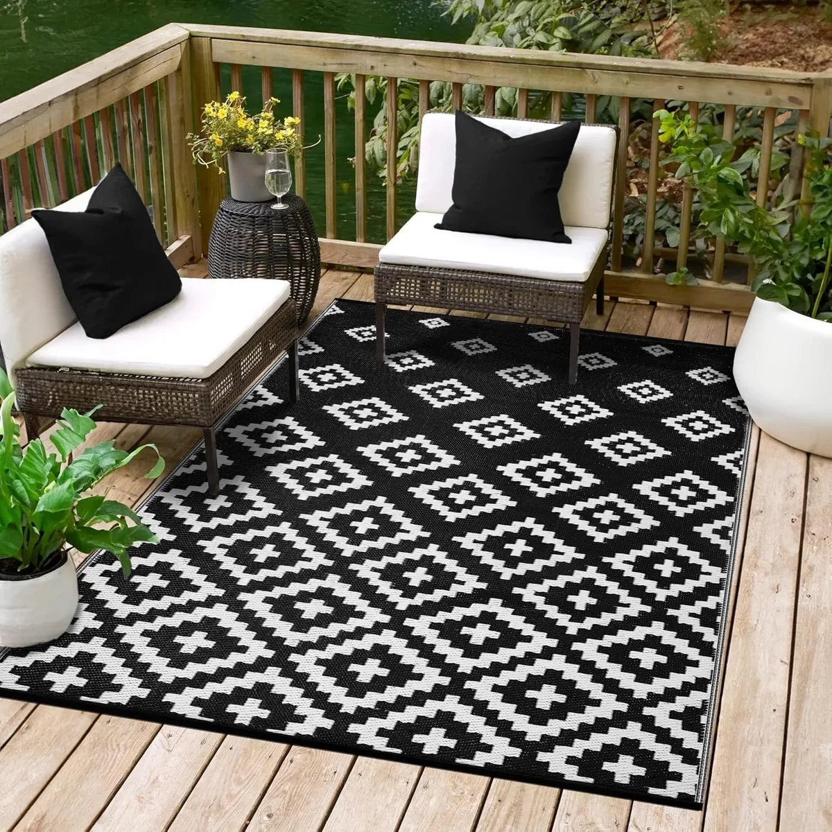 Green Decore Bettina Black White Outdoor Rug 120x180cm - Black – image 2