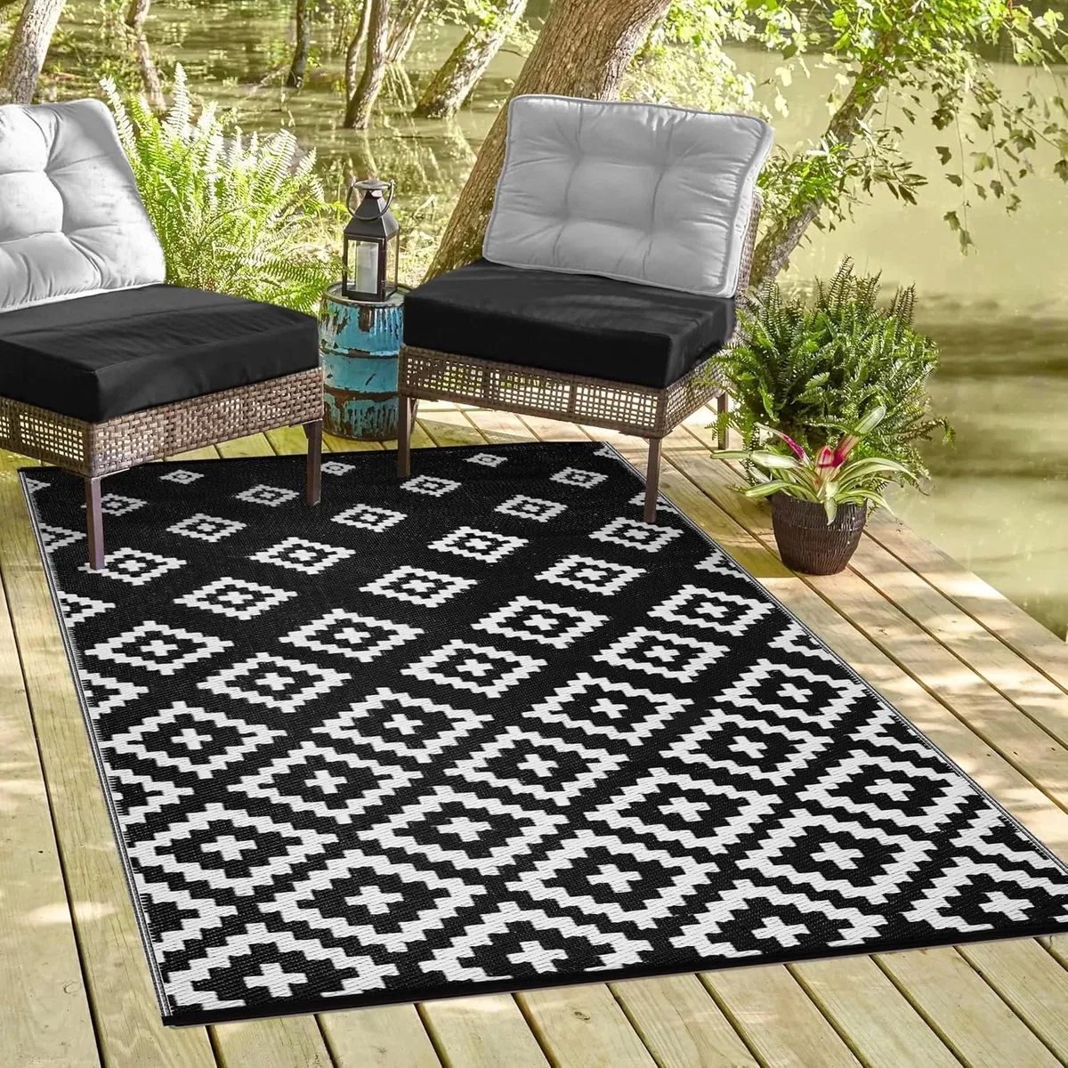 Green Decore Bettina Black White Outdoor Rug 120x180cm - Black – image 4