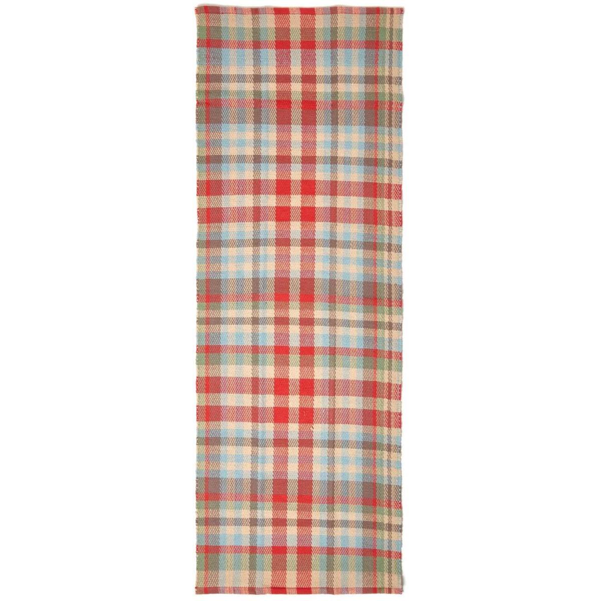 Homescapes Ramsay Handwoven Tartan Cotton Rug, - Red – image 2