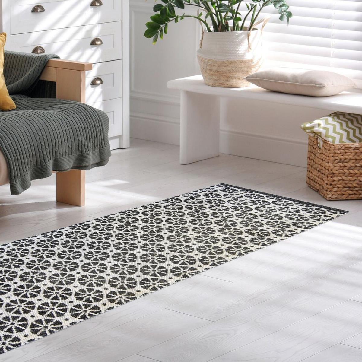 Black Moroccan Recycled Cotton Area Rug - Regen - Black / 230cm – image 2