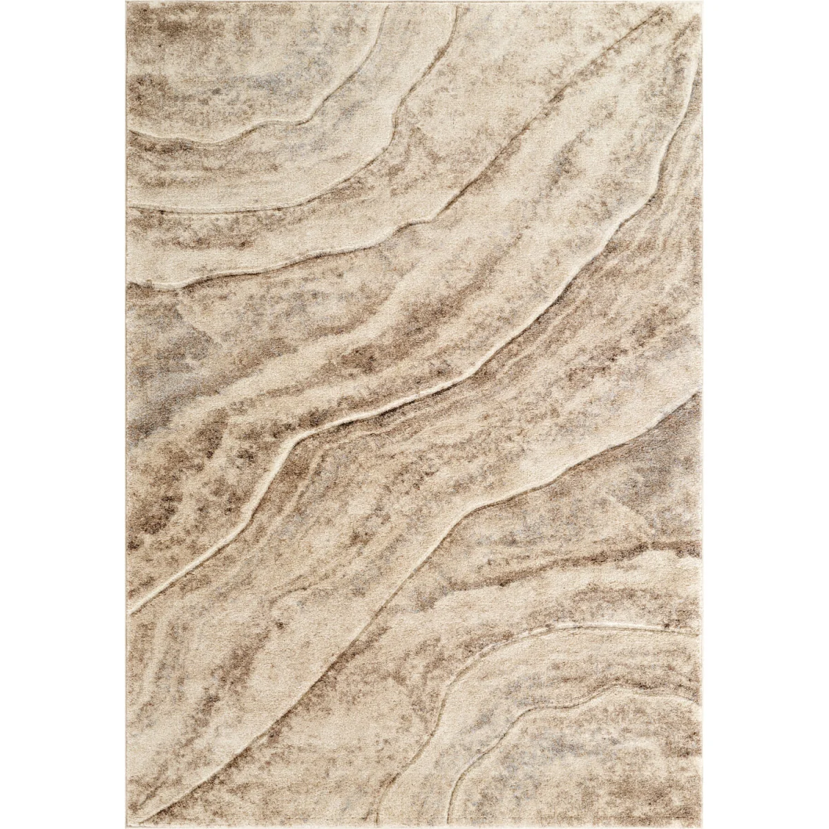 Santiago Modern Abstract Geometric Carved Rugs Living Room Quarry Design Area Rug - Beige / 290cm – image 2