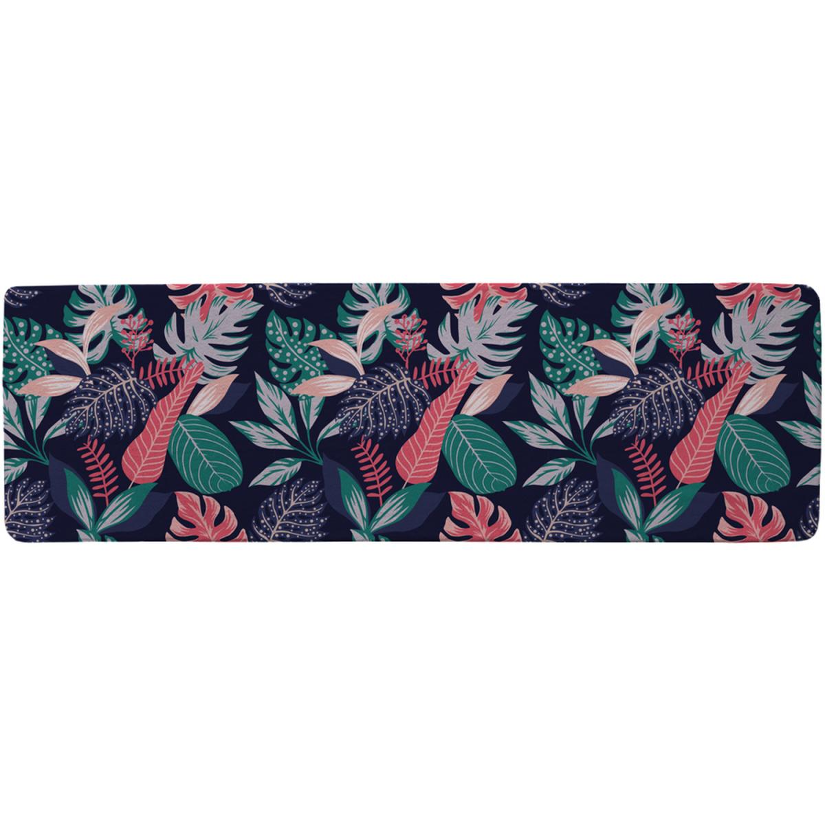 Tropical Plant Leaves Runner Rug - Blue – image 2