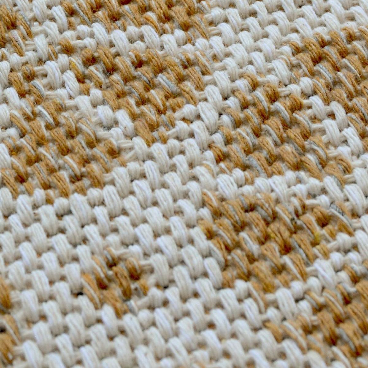 Natural Geometric Recycled Cotton Flatweave Rug - Regen - Yellow / 180cm – image 1