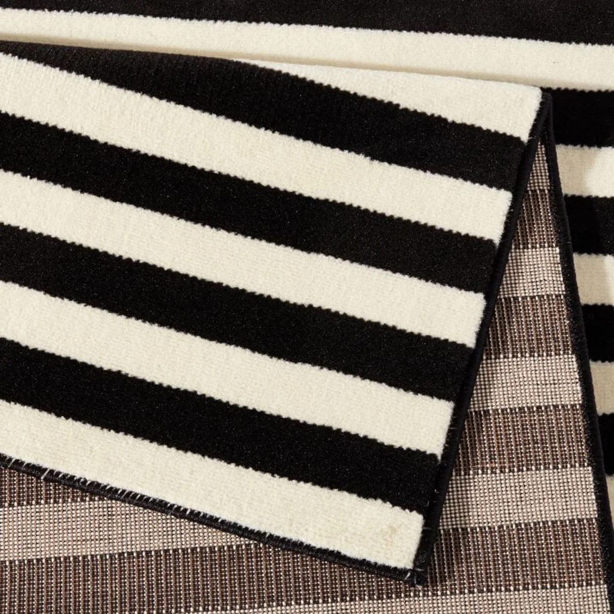 Hanse Home Design Velours Modern Polypropylene Striped Runner Rug Black & Cream - Black & Cream / 300.0cm – image 2