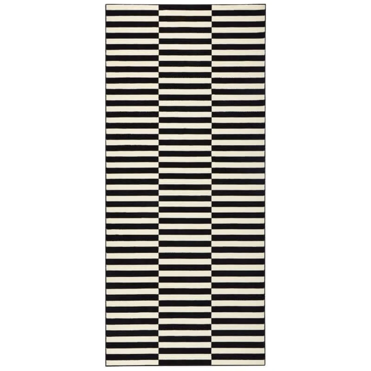 Hanse Home Design Velours Modern Polypropylene Striped Runner Rug Black & Cream - Black & Cream / 300.0cm – image 4
