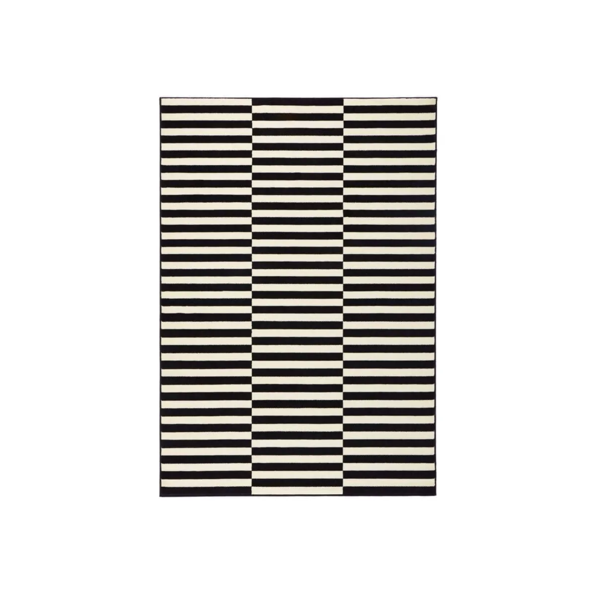 Hanse Home Design Velours Modern Polypropylene Striped Runner Rug Black & Cream - Black & Cream / 300.0cm – image 1