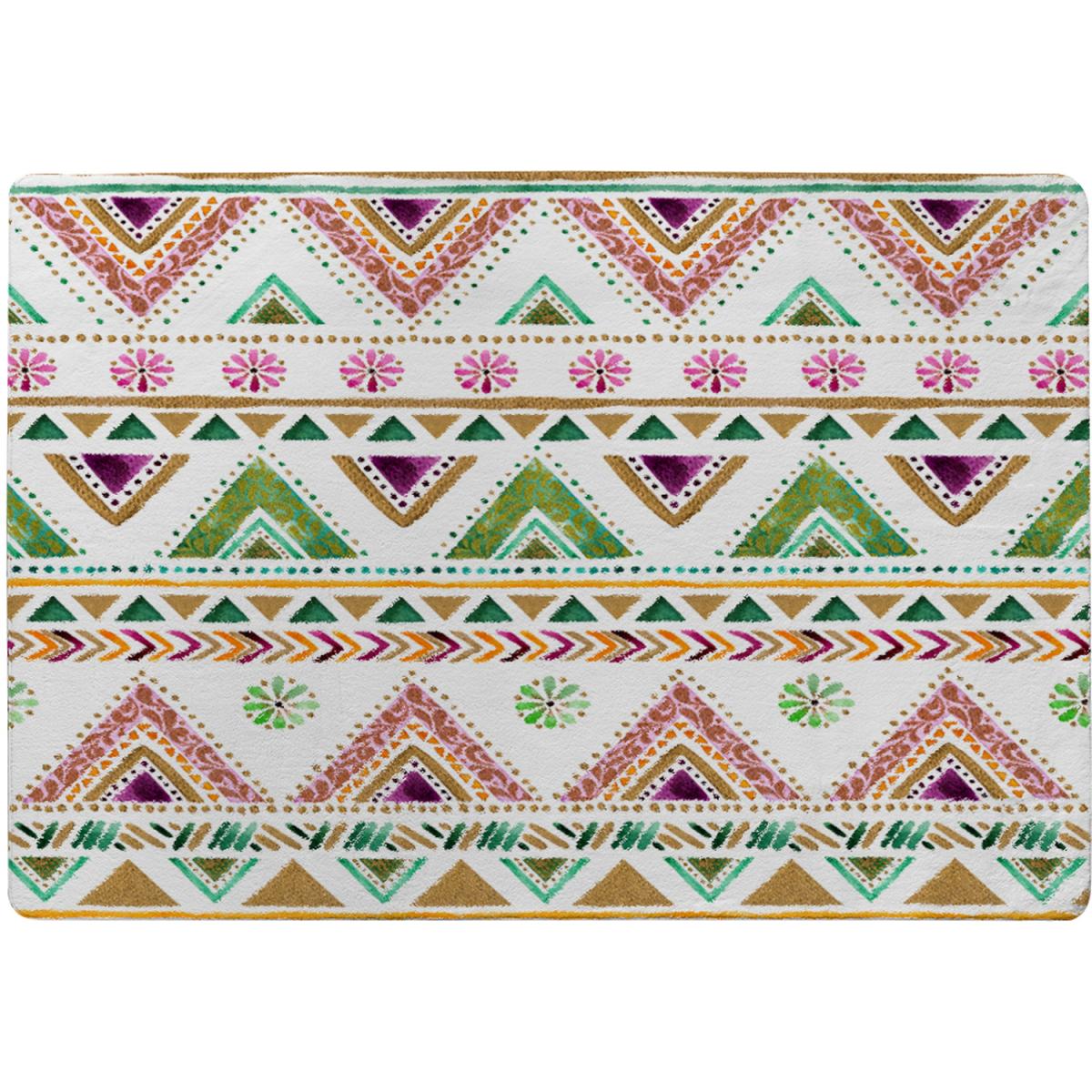 Colorful Striped Gold Style Triangles Rug - Green / 230cm – image 2