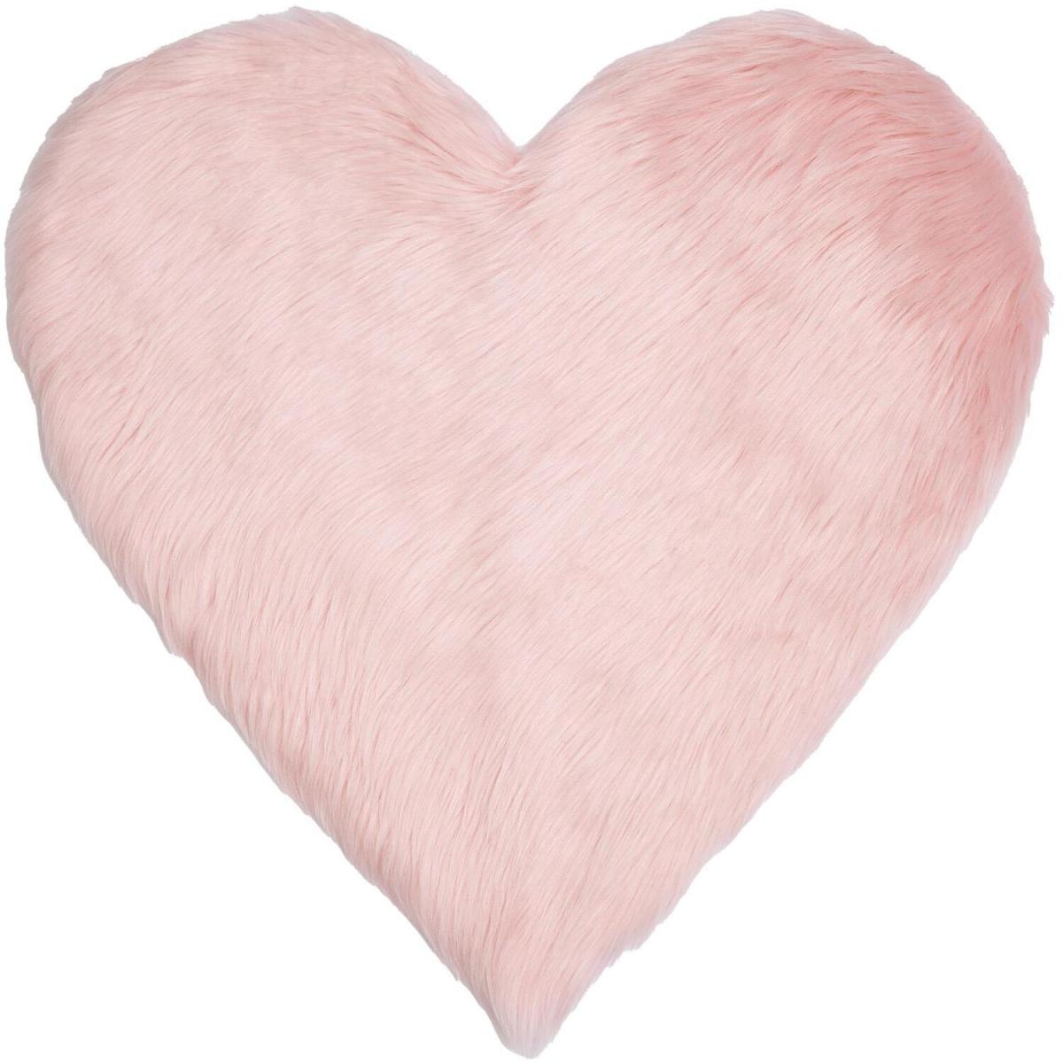 Sienna Faux Sheepskin Fluffy Plush Heart Shape Rug - Pink – image 2