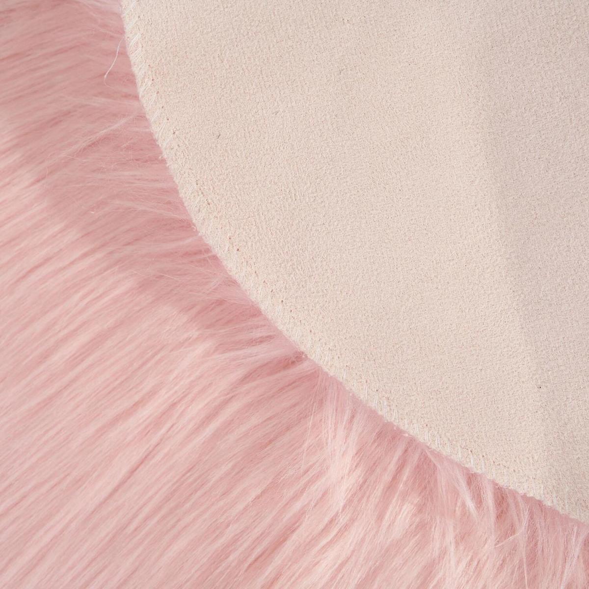 Sienna Faux Sheepskin Fluffy Plush Heart Shape Rug - Pink – image 5