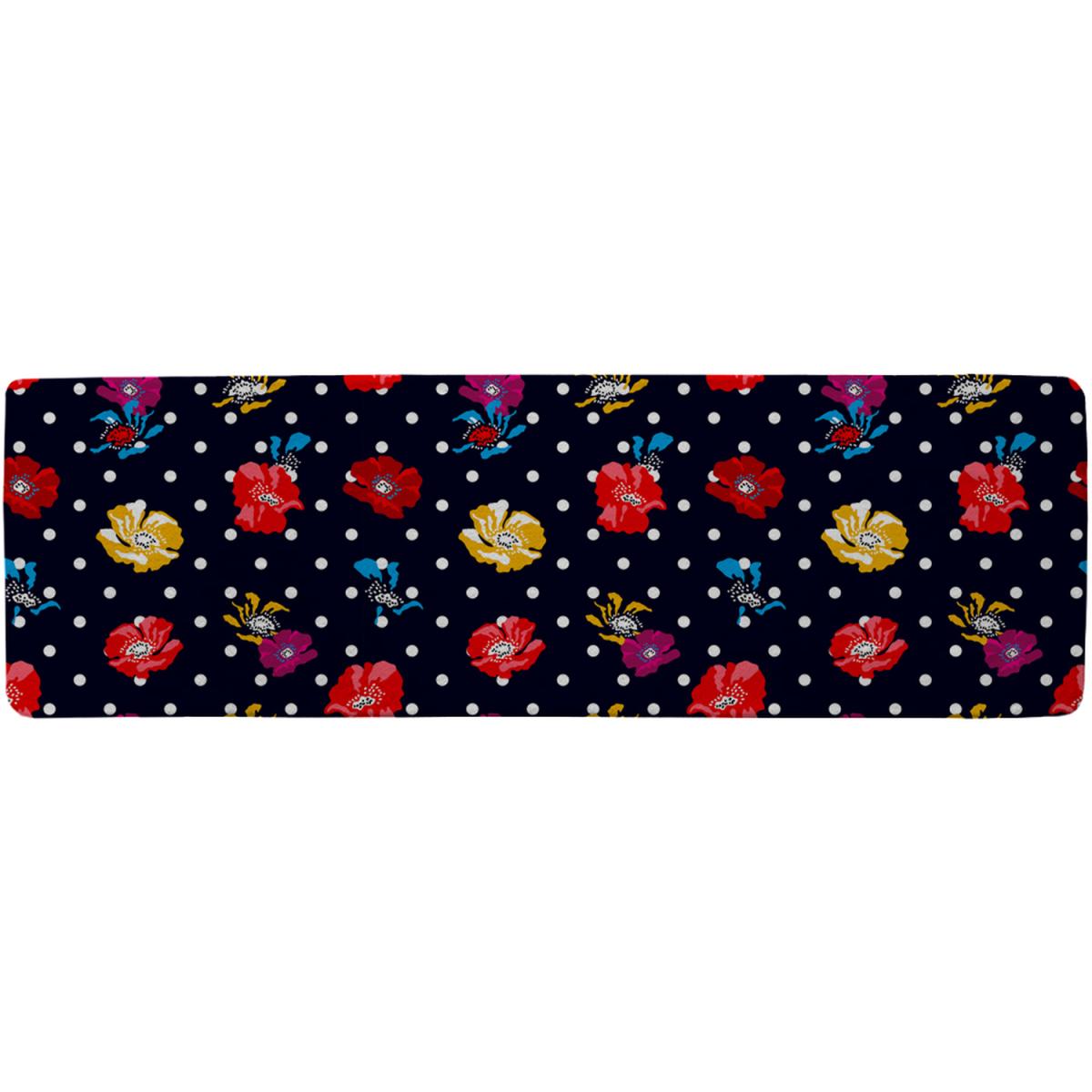Flowers Spots Runner Rug - Black – image 2
