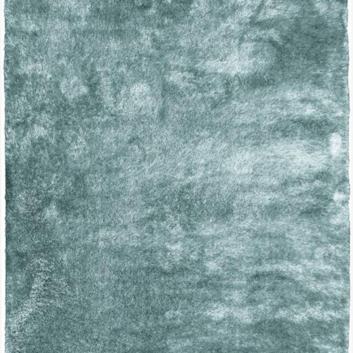 Shimmer Collection Supersoft Shaggy Rug in Duck Egg Blue ODS22 - Blue / 120cm