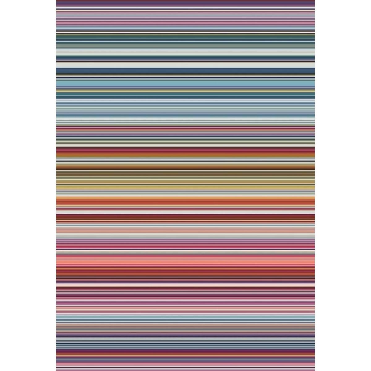 Multicoloured Wool Look Striped Rug - Perth - Pink – image 4