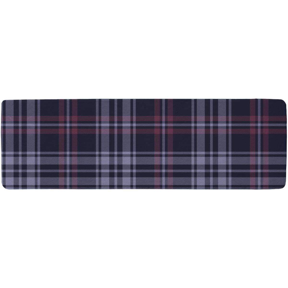 Tartan Plaid Pattern Runner Rug - Blue – image 2
