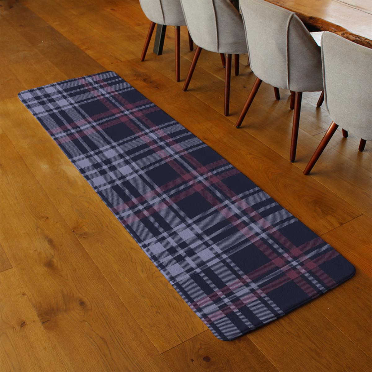 Tartan Plaid Pattern Runner Rug - Blue – image 3
