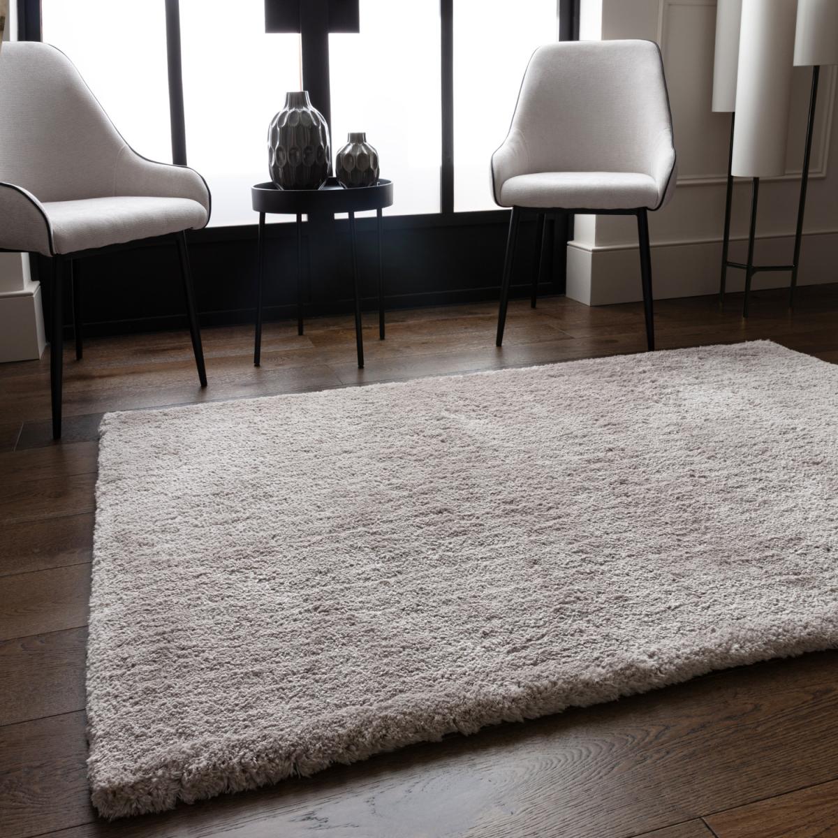 Opulence Silver Luxury Soft Shaggy Rug - Silver / 230cm