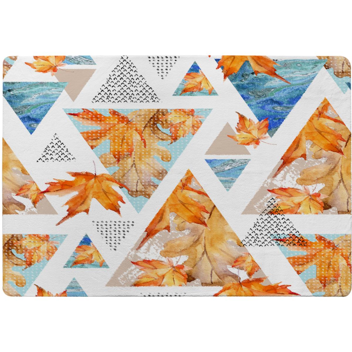 Autumn Geometrics With Maple Leaves Rug - Orange / 230cm – image 2