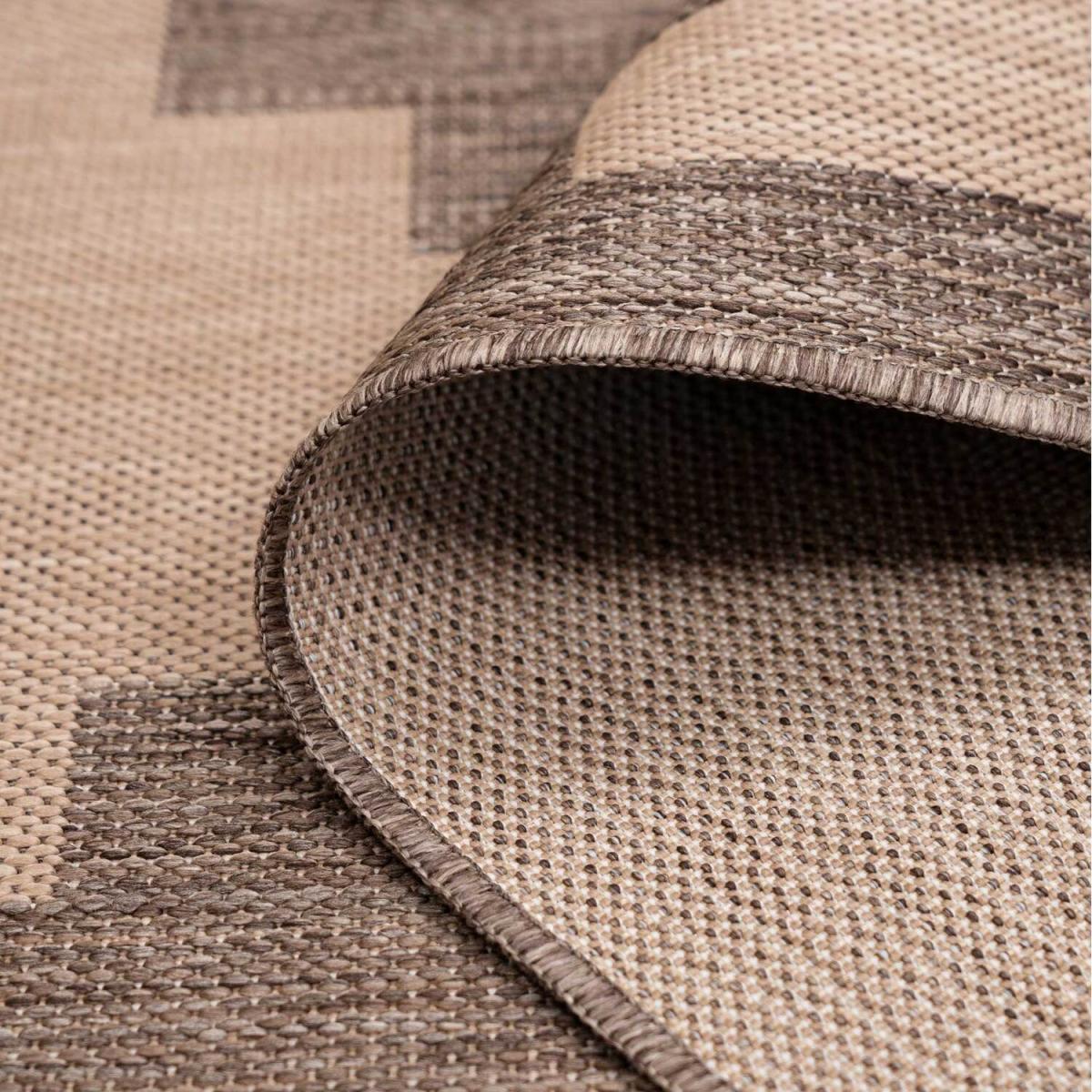 Natural Beige Geometric Flatweave Indoor Outdoor Rug - Beige / 290 x 200cm – image 4