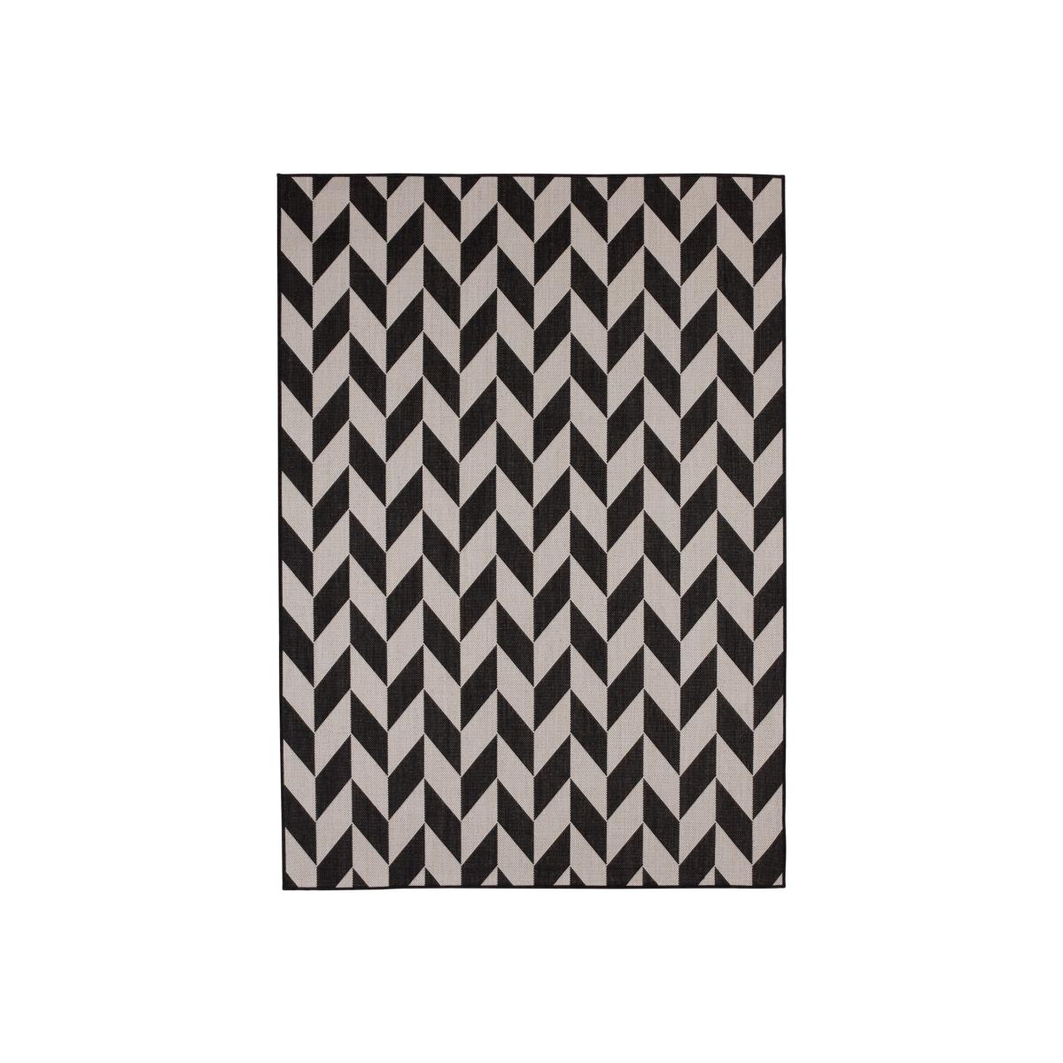 Ecology Collection Outdoor Rugs in Black 600Bl - Black / 140cm