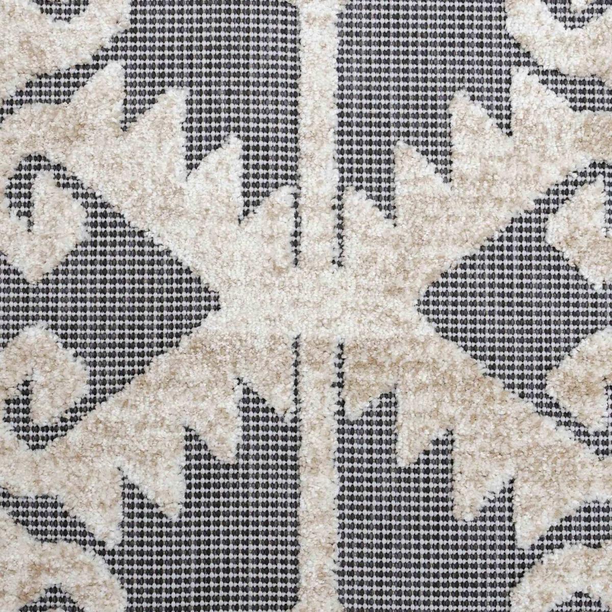 Grey Beige Textured Floral Trellis Weatherproof Durable Indoor Outdoor Area Rug - Anthracite / 290 x 200cm – image 5