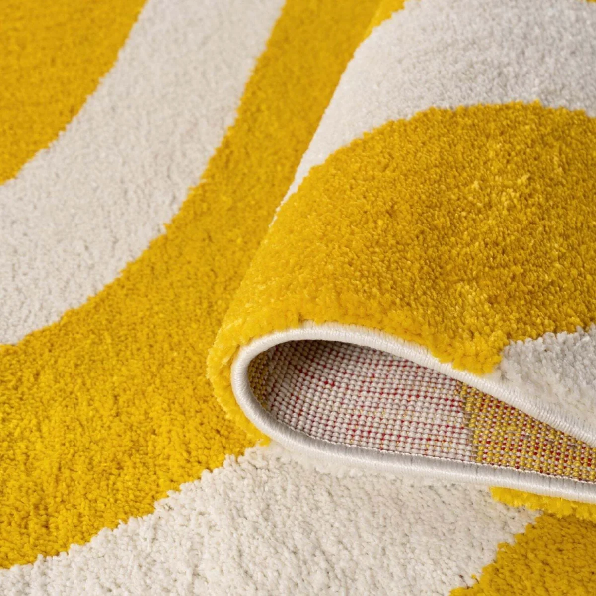 The Rugs Joli Wave Design Maximalist Rug - Yellow-White / 230cm – image 4