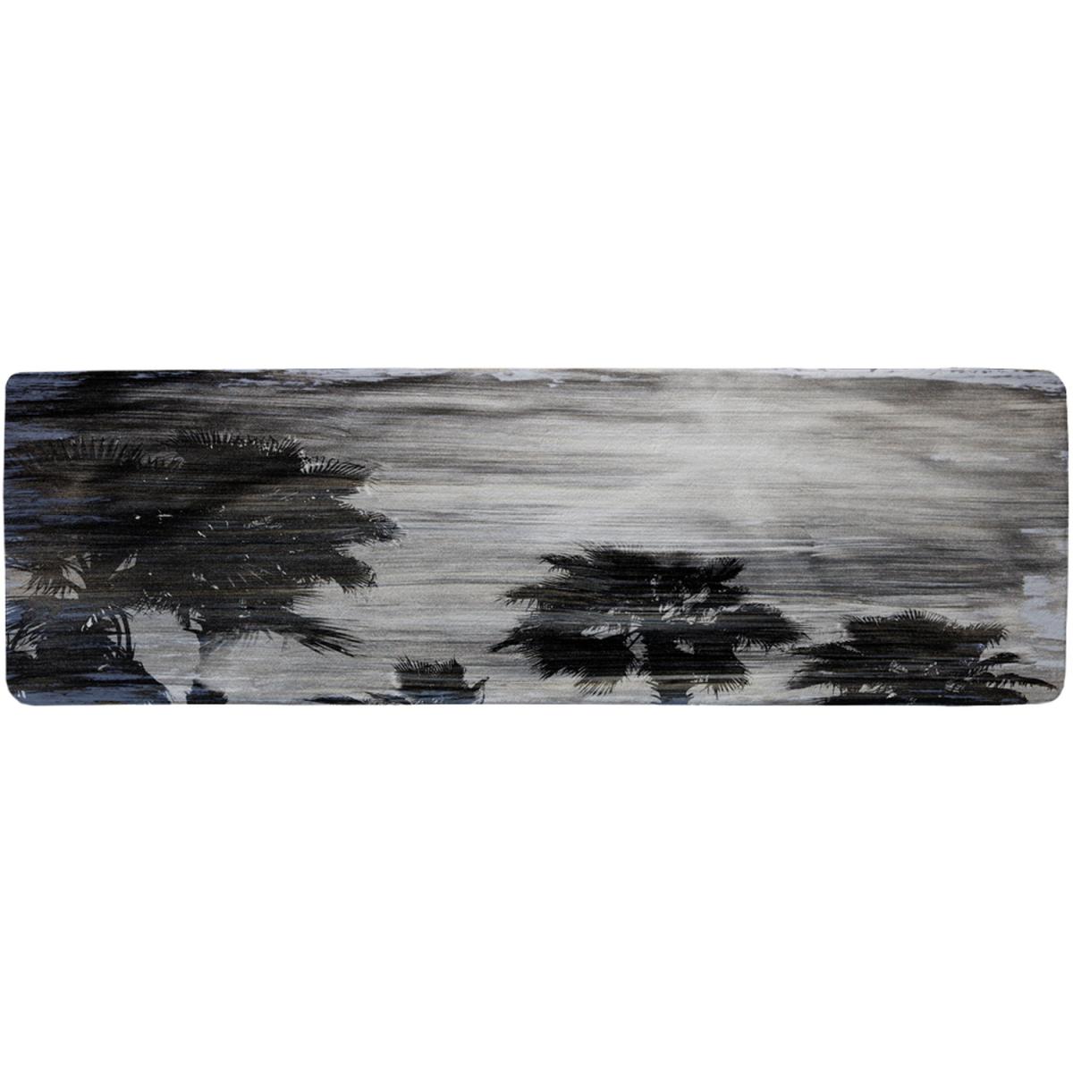 Silver And Black Palm Runner Rug - Black – image 2