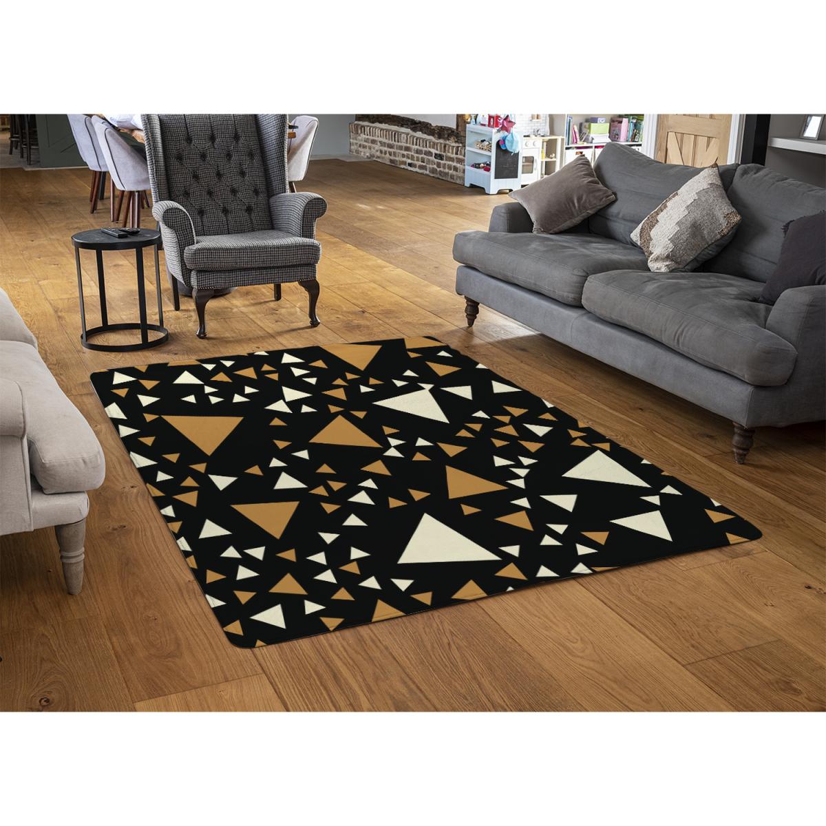 Triangles On Black Rug - Black / 110cm – image 3