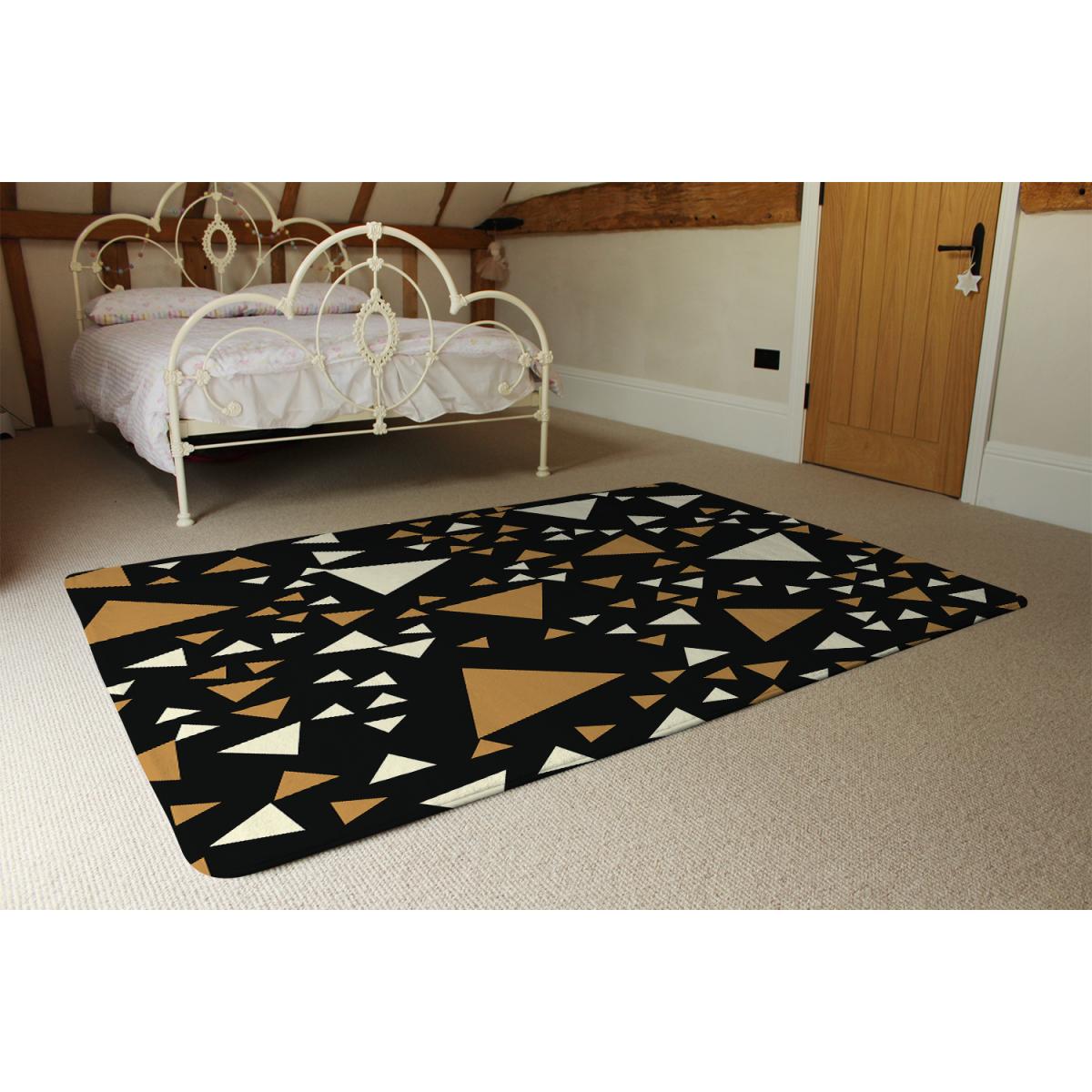 Triangles On Black Rug - Black / 110cm – image 4