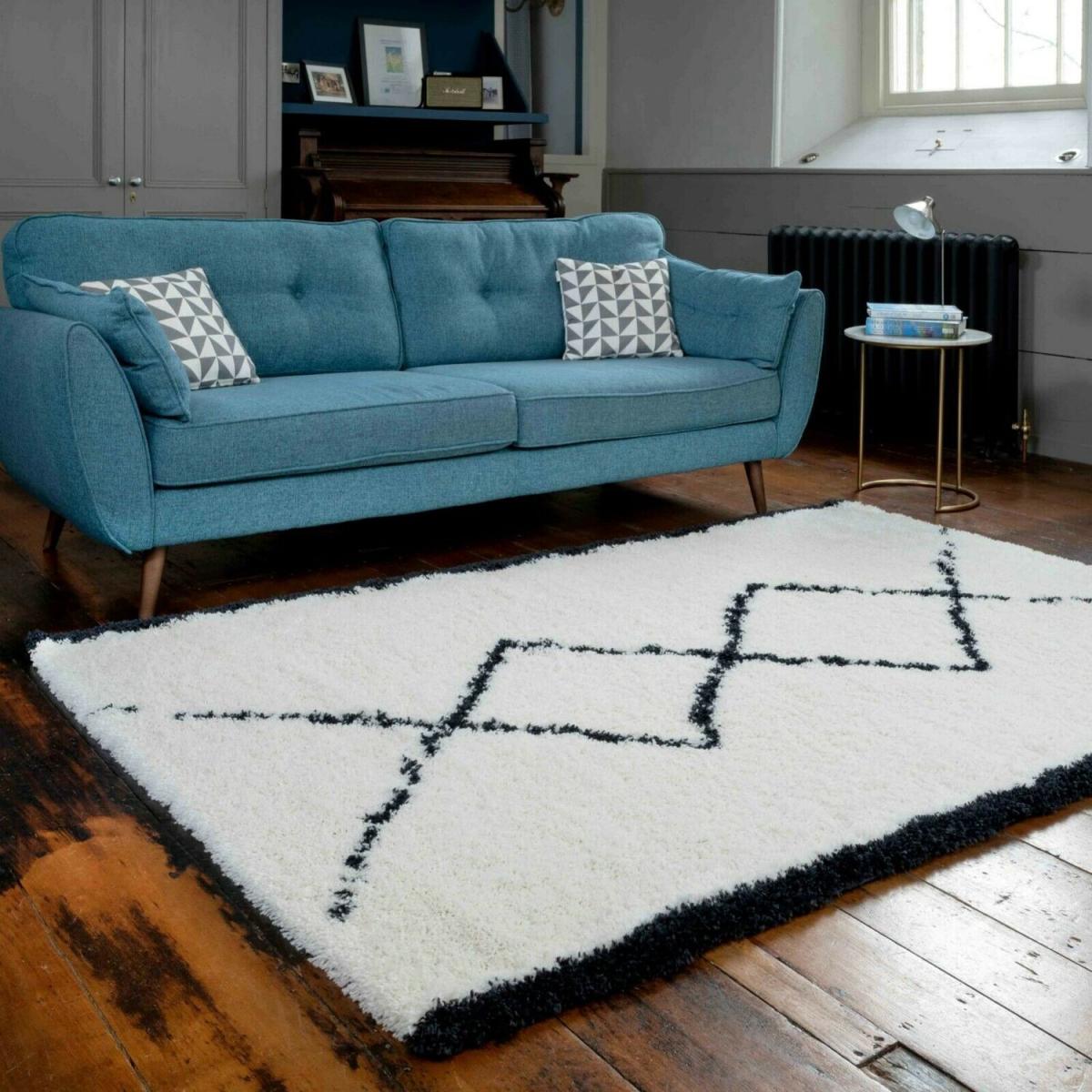 Ivory and Charcoal Scandi Shaggy Rug - Nova - Ivory / 240cm – image 2